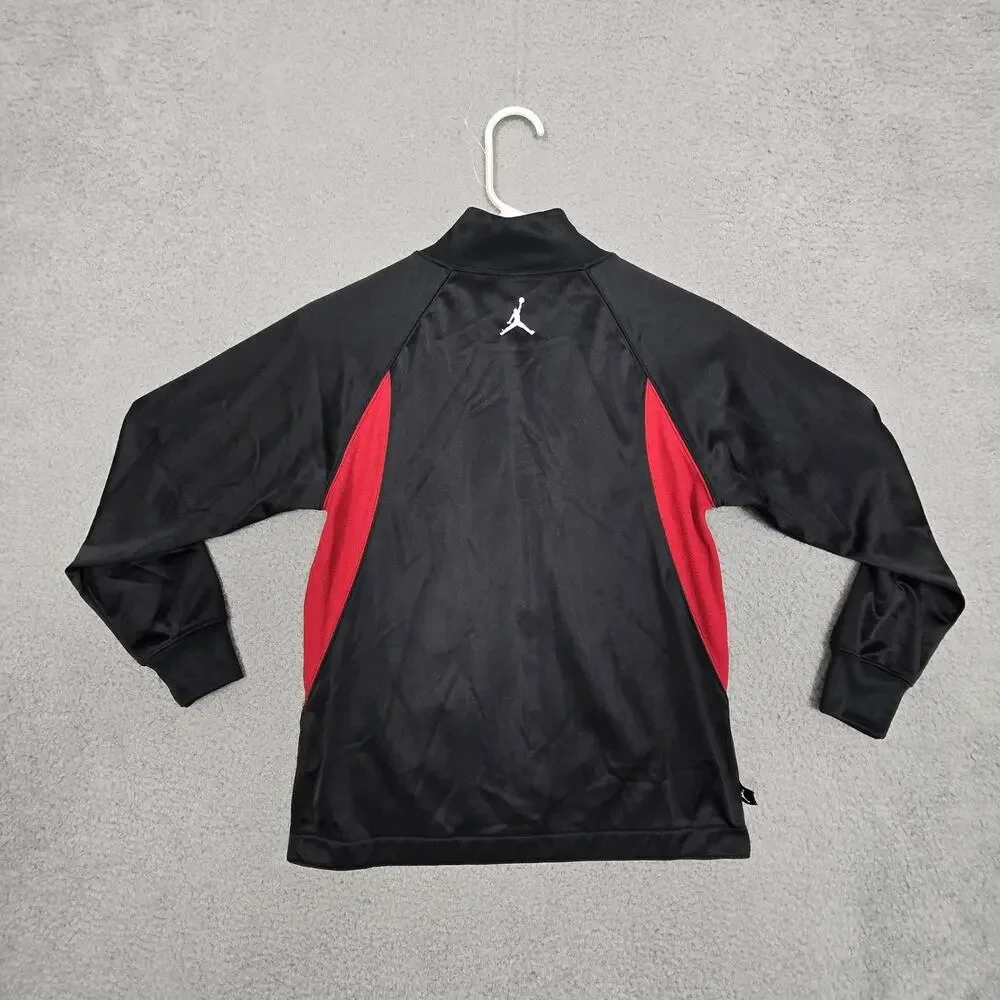 Nike Air Jordan Boys Jacket Small 8 10 Black Colorblock Track Jacket Full Zip Eu